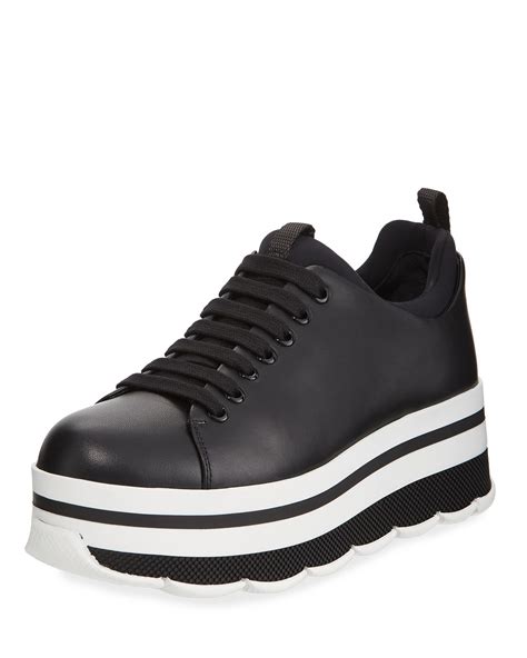 prada linea rossa leather platform sneakers|Prada linea rossa ps.